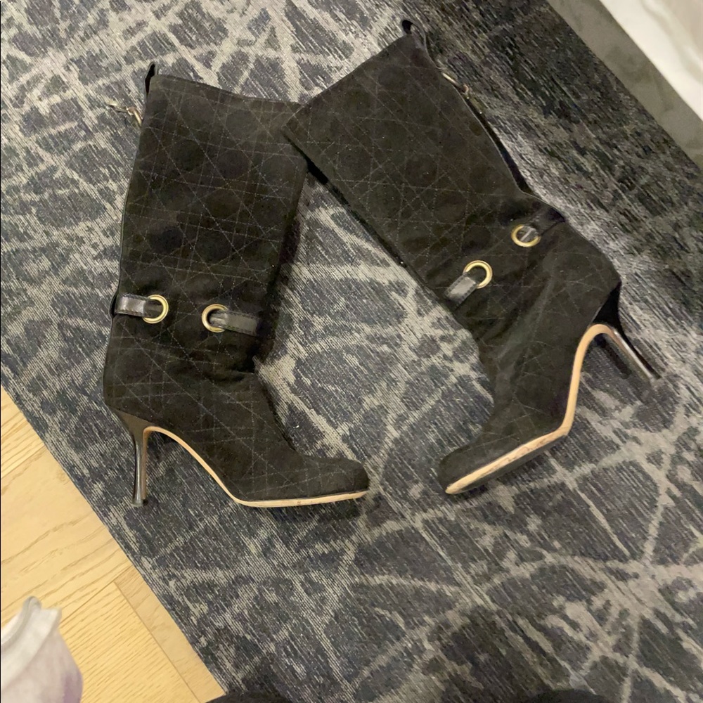 Authentic Christian Dior knee high black boots